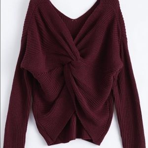 Burgundy knitted sweater